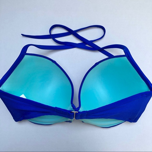 Shade & Shore Royal Blue Textured Bikini Top - Picture 2 of 5